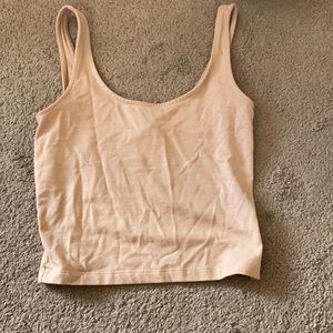 Tan crop top tank top